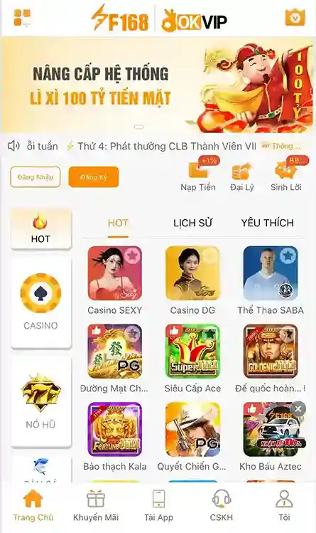 Tải app F168